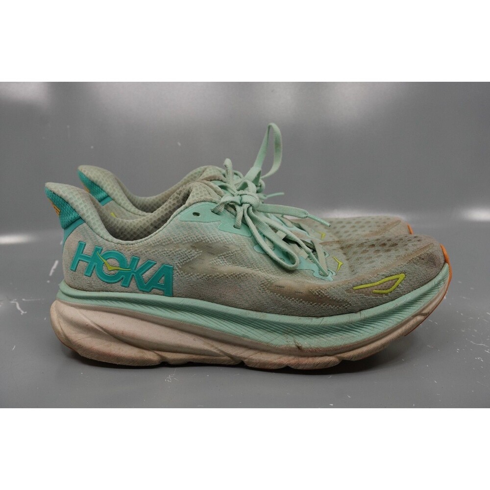 Hoka One One Clifton 9 Women Size 9B 1127896-SMQ Seafoam Aqua Breeze Shoes